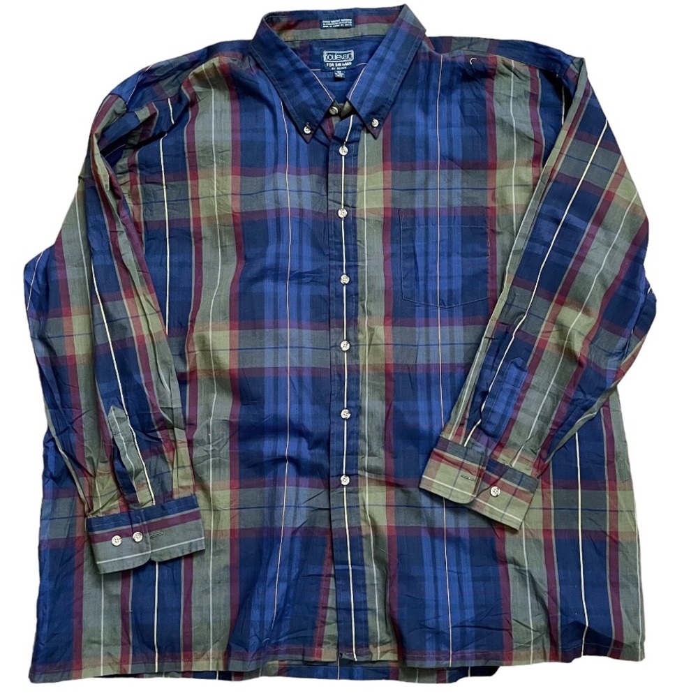 Boulevard Big Man by Block plaid Perfect Fall button down shirt size 3X
